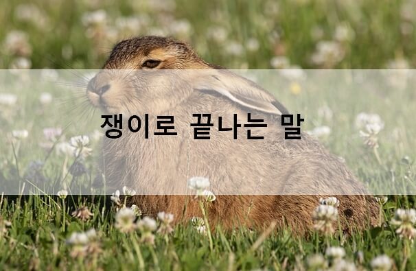 쟁이로 끝나는 말