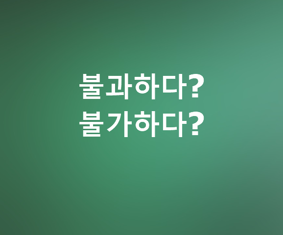 불가하다 불과하다 뜻 차이